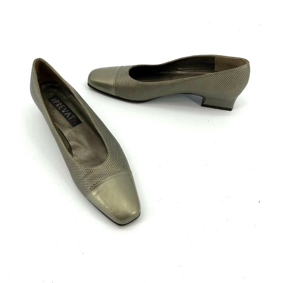 Prevata Cap Toe Square Toe Low Block Heels Sz 8AA - Picture 3 of 8